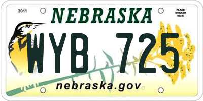 NE license plate WYB725