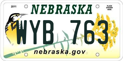 NE license plate WYB763