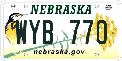 NE license plate WYB770