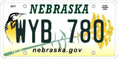 NE license plate WYB780