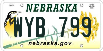NE license plate WYB799