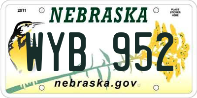 NE license plate WYB952