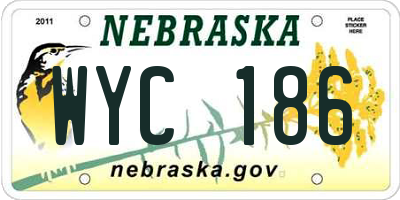 NE license plate WYC186