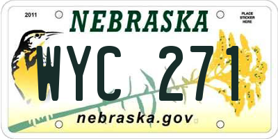 NE license plate WYC271