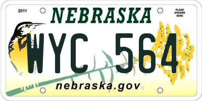 NE license plate WYC564