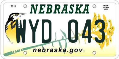NE license plate WYD043