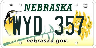NE license plate WYD357
