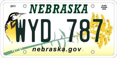 NE license plate WYD787
