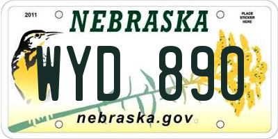 NE license plate WYD890