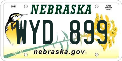 NE license plate WYD899