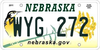 NE license plate WYG272