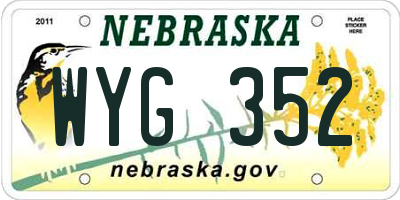 NE license plate WYG352
