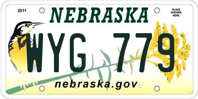 NE license plate WYG779