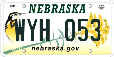 NE license plate WYH053