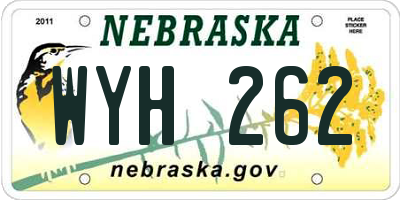 NE license plate WYH262