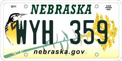 NE license plate WYH359