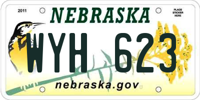 NE license plate WYH623