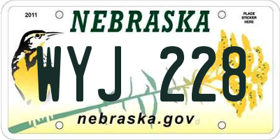 NE license plate WYJ228