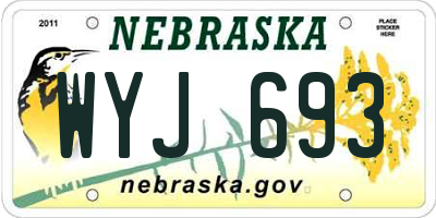NE license plate WYJ693