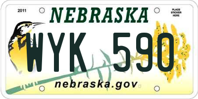 NE license plate WYK590