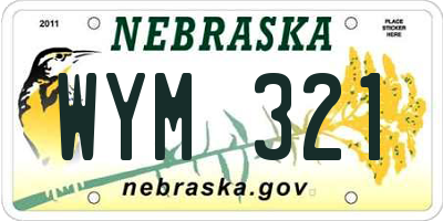 NE license plate WYM321