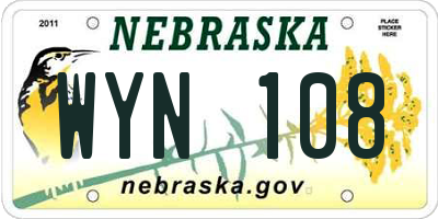 NE license plate WYN108