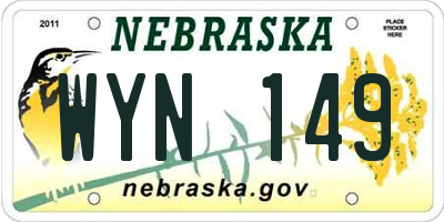NE license plate WYN149