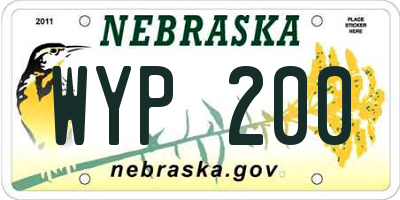 NE license plate WYP200