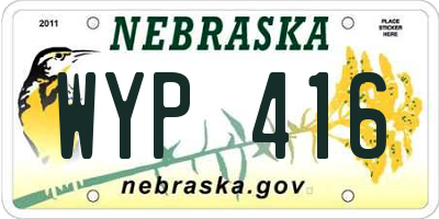 NE license plate WYP416