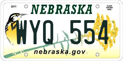 NE license plate WYQ554