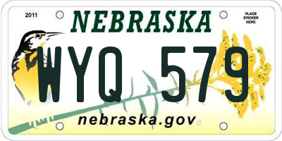 NE license plate WYQ579