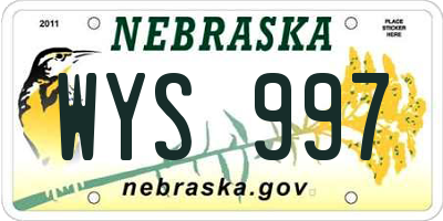 NE license plate WYS997