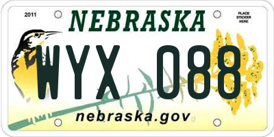 NE license plate WYX088
