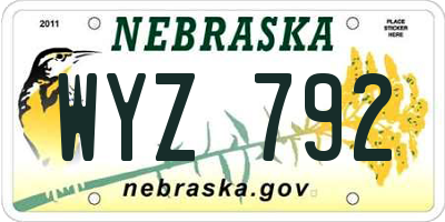 NE license plate WYZ792