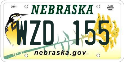 NE license plate WZD155