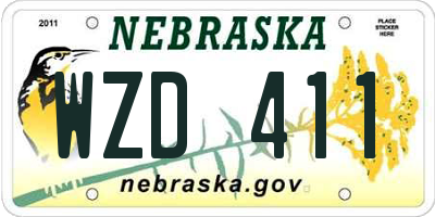 NE license plate WZD411
