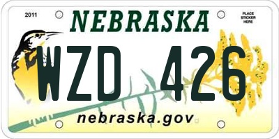 NE license plate WZD426