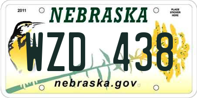 NE license plate WZD438