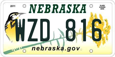 NE license plate WZD816