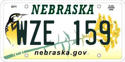 NE license plate WZE159