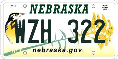 NE license plate WZH322