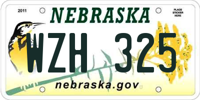 NE license plate WZH325