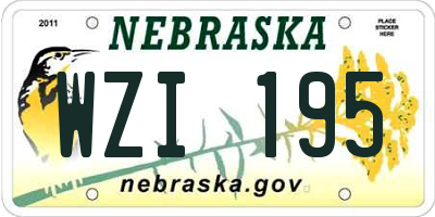 NE license plate WZI195