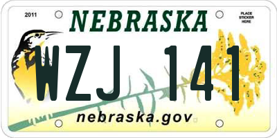 NE license plate WZJ141