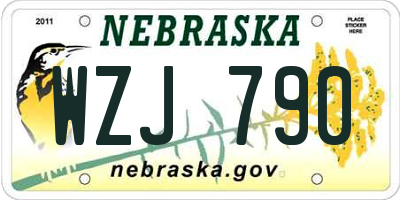 NE license plate WZJ790