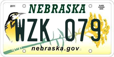 NE license plate WZK079