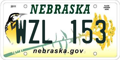 NE license plate WZL153