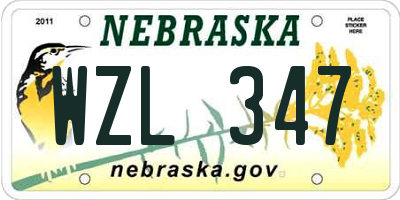 NE license plate WZL347