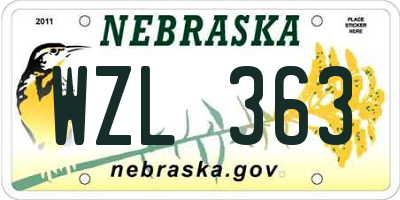 NE license plate WZL363