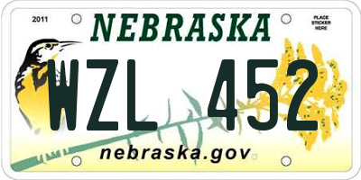 NE license plate WZL452